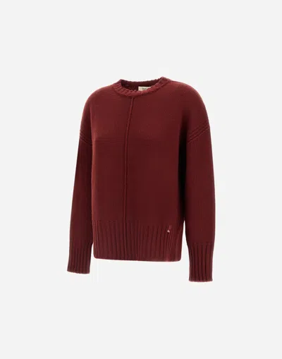 Herno Sweater In Carded Pure Wool G.7 In Red
