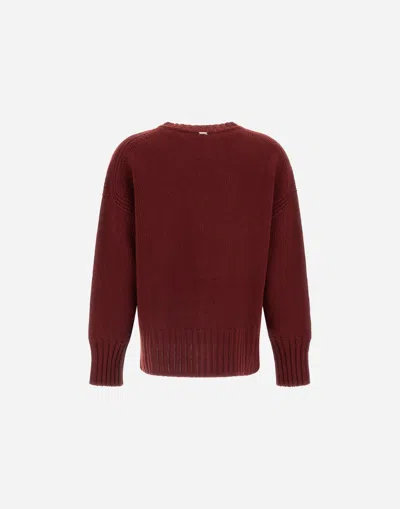 Herno Sweater In Carded Pure Wool G.7 In Red