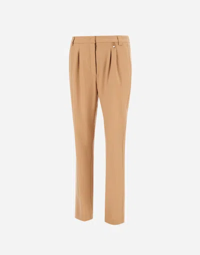 Herno Trousers In Fluid Wool In Neutral