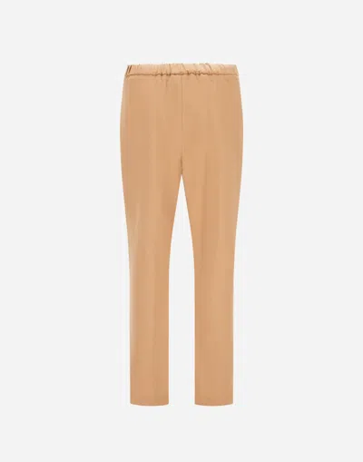 Herno Trousers In Fluid Wool In Neutral