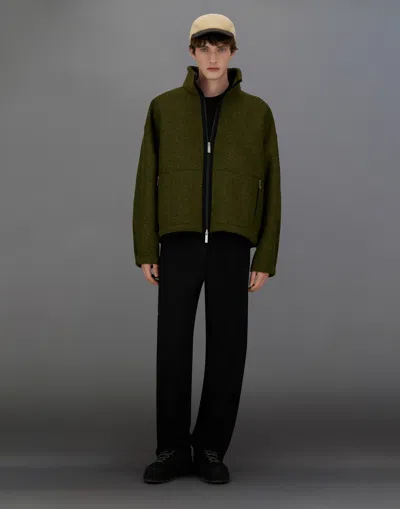 Herno Laminar Jacket In Technical Wool In Green