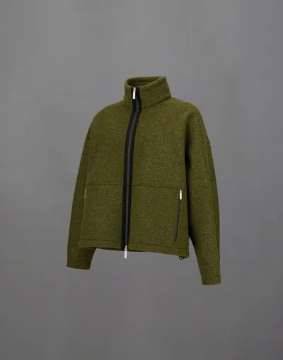 Herno Laminar Jacket In Technical Wool In Green