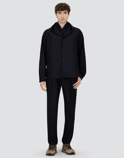 Herno Button-fastening Hooded Jacket In Blue