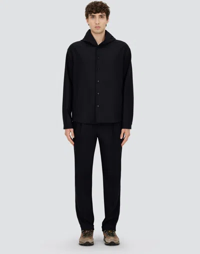 Herno Button-fastening Hooded Jacket In Blue