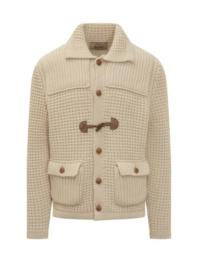 Rakkì Beige Cardigan With Buttons And Hook And Loop Closure In Neutral