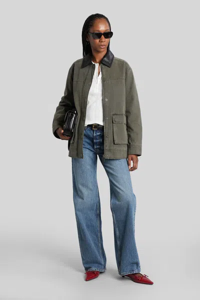 Anine Bing Briley Low Rise Wide Jeans In Blue