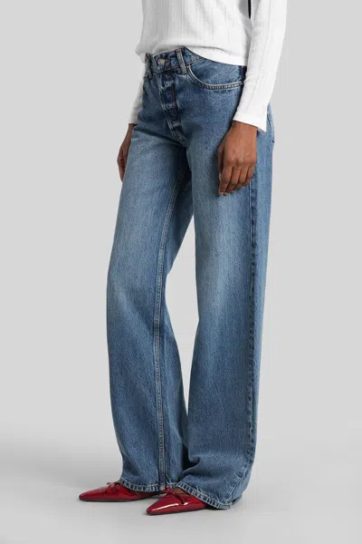 Anine Bing Briley Low Rise Wide Jeans In Blue