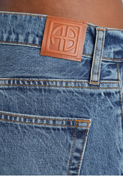 Anine Bing Briley Low Rise Wide Jeans In Blue