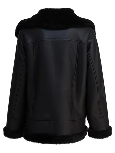 Blancha Jacket Featuring Faux Fur Collar And Cuffs In Black