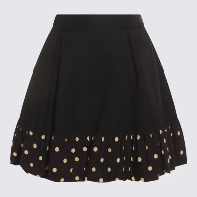 Moschino Midi Skirt With Polka Dots And Ruffles In Black