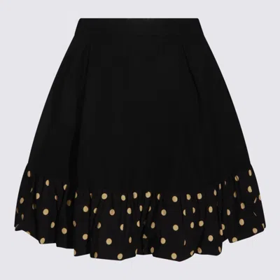Moschino Midi Skirt With Polka Dots And Ruffles In Black