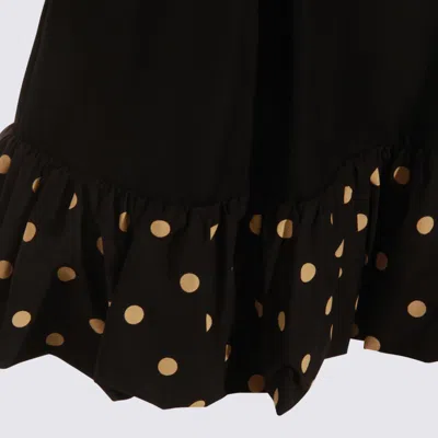 Moschino Midi Skirt With Polka Dots And Ruffles In Black