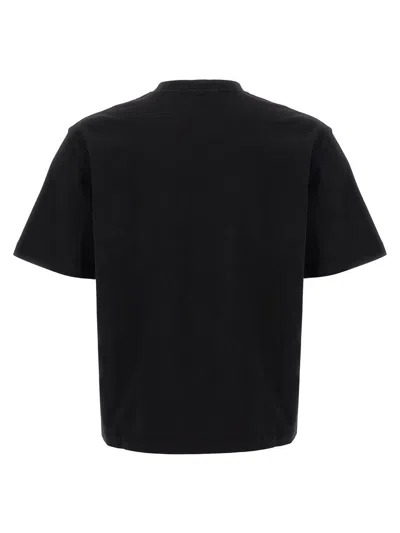 Stone Island Logo Cotton T-shirt In Black