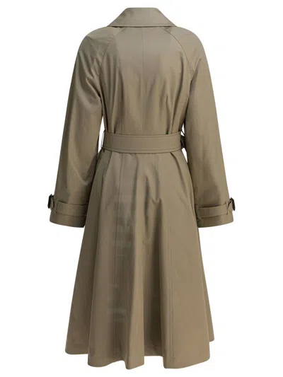 Burberry Cotton Trench Coat Adjustable Waistband In Neutral