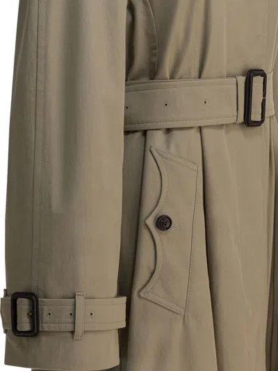 Burberry Cotton Trench Coat Adjustable Waistband In Neutral