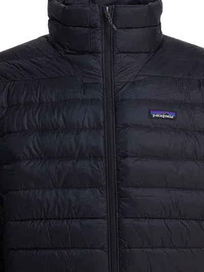 Patagonia Down Sweater Jacket With High Collar In Black