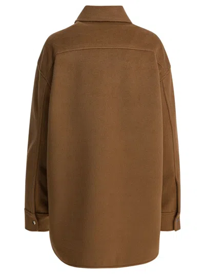 Semper Patch-pocket Collared Shirt Jacket In Brown