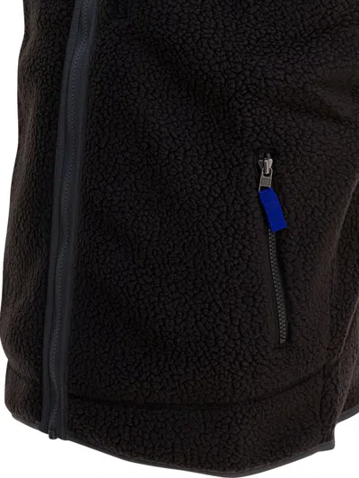 Patagonia Textured Fleece Vest With High Collar In Black