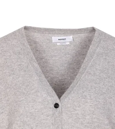 Not Shy Patch-pocket Buttoned Cardigan In Gray