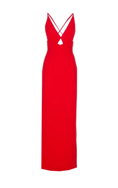 Solace London Milly Midi Dress In Red