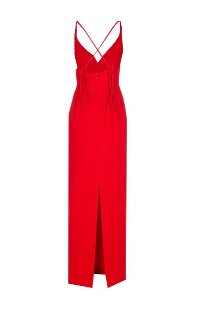 Solace London Milly Midi Dress In Red