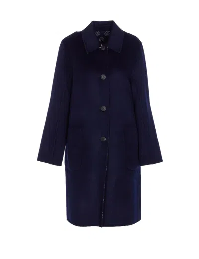 Tory Burch Reversible Double-face Wool Coat In Multi