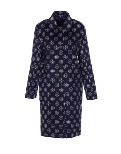 Tory Burch Reversible Double-face Wool Coat In Multi