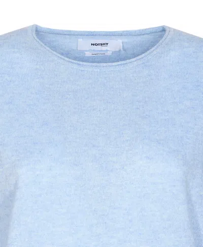 Not Shy Crew-neck Cashmere Sweater In Blue