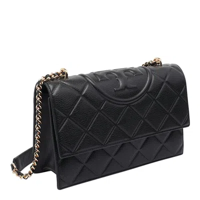Tory Burch Small Fleming Diamond Quilted Leather Convertible Shoulder Bag In Black