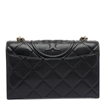 Tory Burch Small Fleming Diamond Quilted Leather Convertible Shoulder Bag In Black