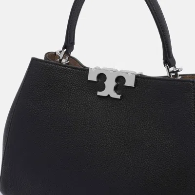 Tory Burch Eleanor Mini Satchel In Hammered Leather Black In Black