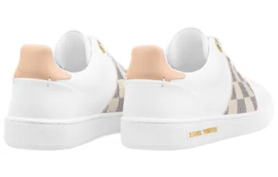 Pre-owned Louis Vuitton (wmns)  Frontrow Sneakers 'white With Beige Grey Plaid' In Multi