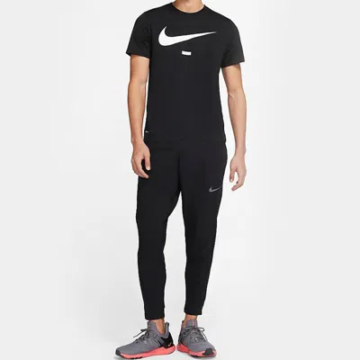 Nike Solo Swoosh Straight-leg Logo-embroidered Cotton-blend Jersey Sweatpants In Black
