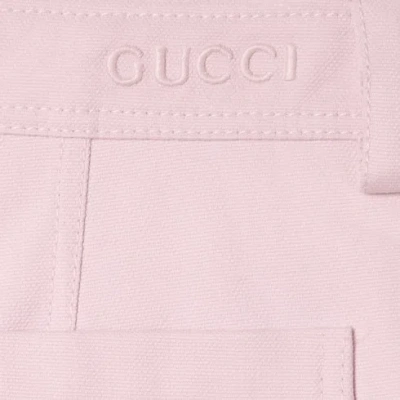 Gucci Cotton Cargo Trousers With Wide Leg Design In Pink