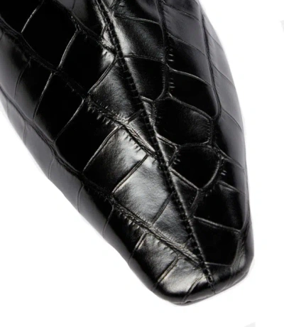 Totême Brown Crocodile-embossed Leather Boots In Black