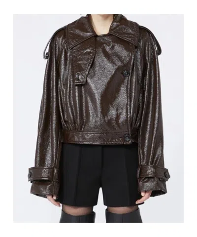 Sportmax Premium Jacket Raised Collar In Brown
