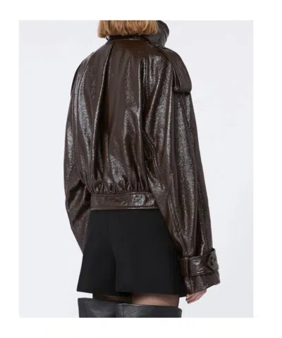 Sportmax Premium Jacket Raised Collar In Brown