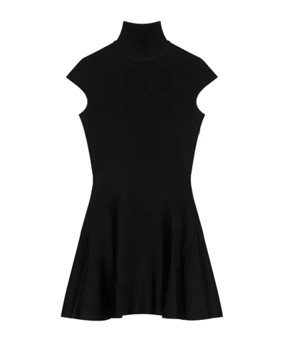 Givenchy Mini Dress With Flared Skirt In Wool Viscose In Black