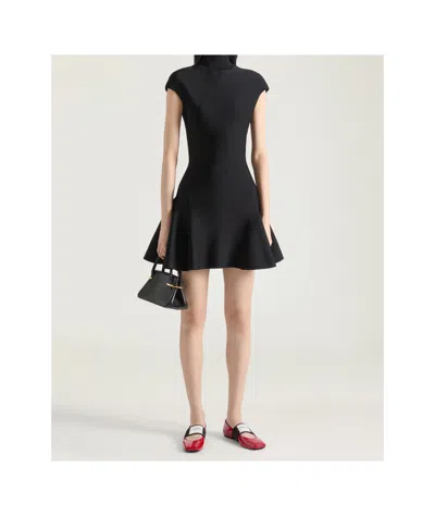 Givenchy Mini Dress With Flared Skirt In Wool Viscose In Black