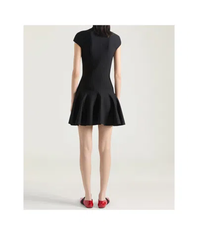 Givenchy Mini Dress With Flared Skirt In Wool Viscose In Black