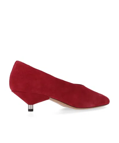 Isabel Marant Ebisa Pointed Toe Suede Finish Pumps In Red