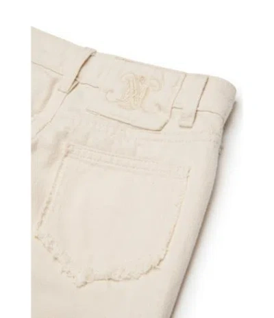Maxco. Kids Logo Patch Frayed Edge Pants In White