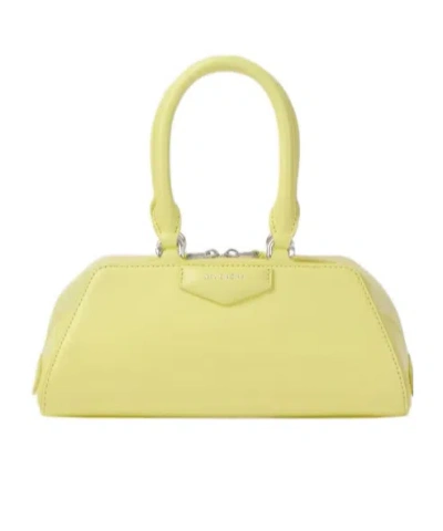 Givenchy Mini Antigona Cube East-west Bag In Box Leather In Yellow