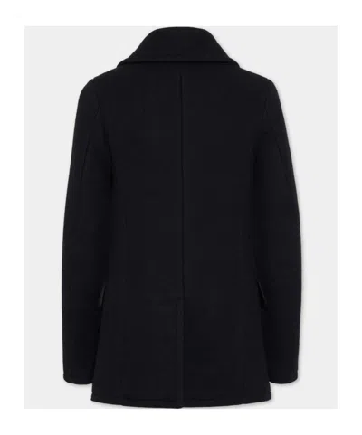 Dsquared2 Wool Blend Peacoat In Black