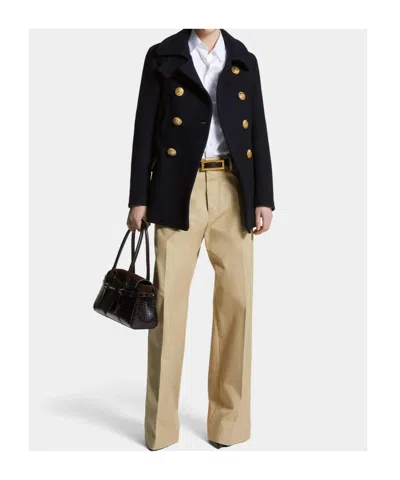 Dsquared2 Wool Blend Peacoat In Black