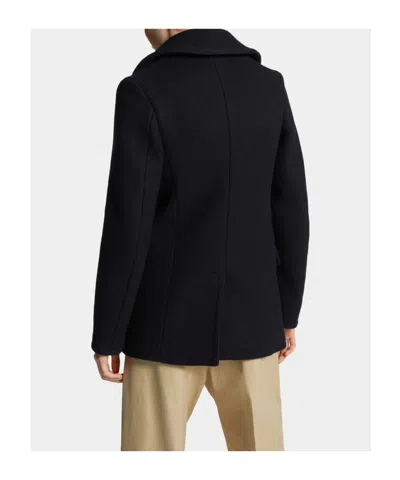 Dsquared2 Wool Blend Peacoat In Black