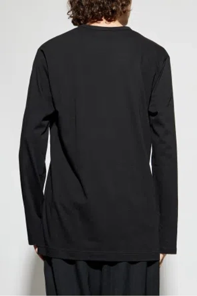 Yohji Yamamoto Oversized Graphic Print Long Sleeve T-shirt In Black