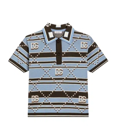 Dolce & Gabbana Cotton Polo Shirt In Blue