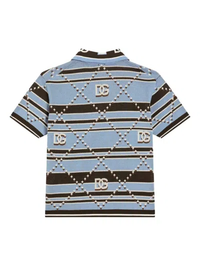 Dolce & Gabbana Cotton Polo Shirt In Blue