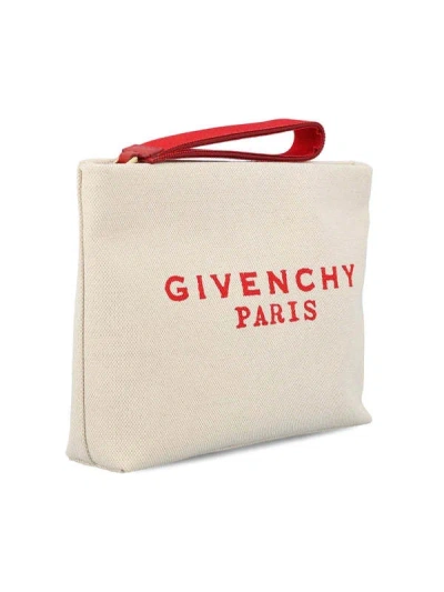 Givenchy Logo-print Clutch Bag In Brown